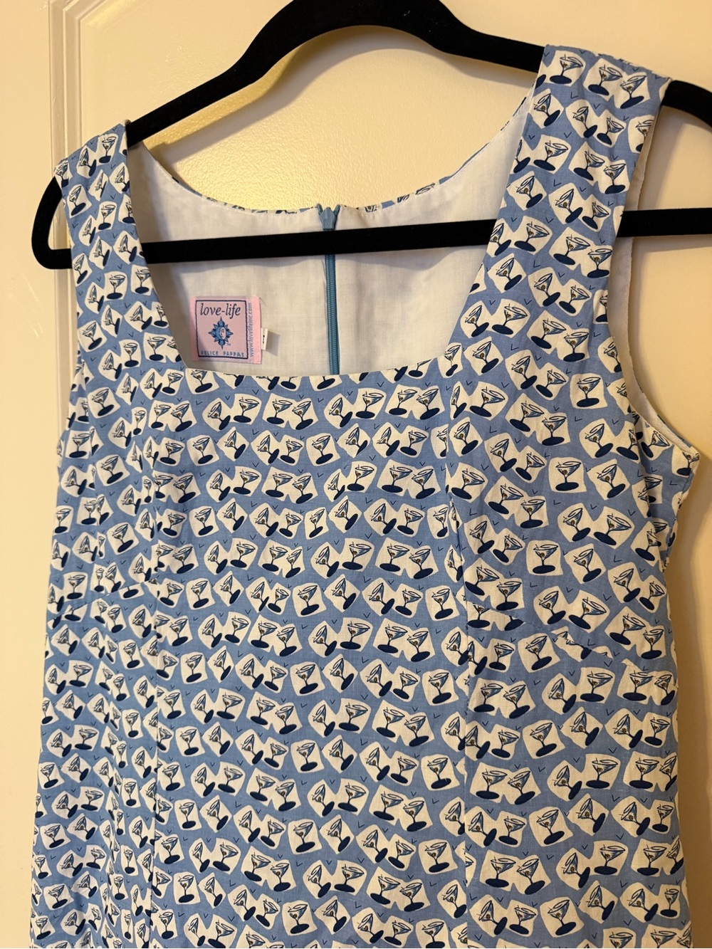 Vintage Martini Print Mini Dress